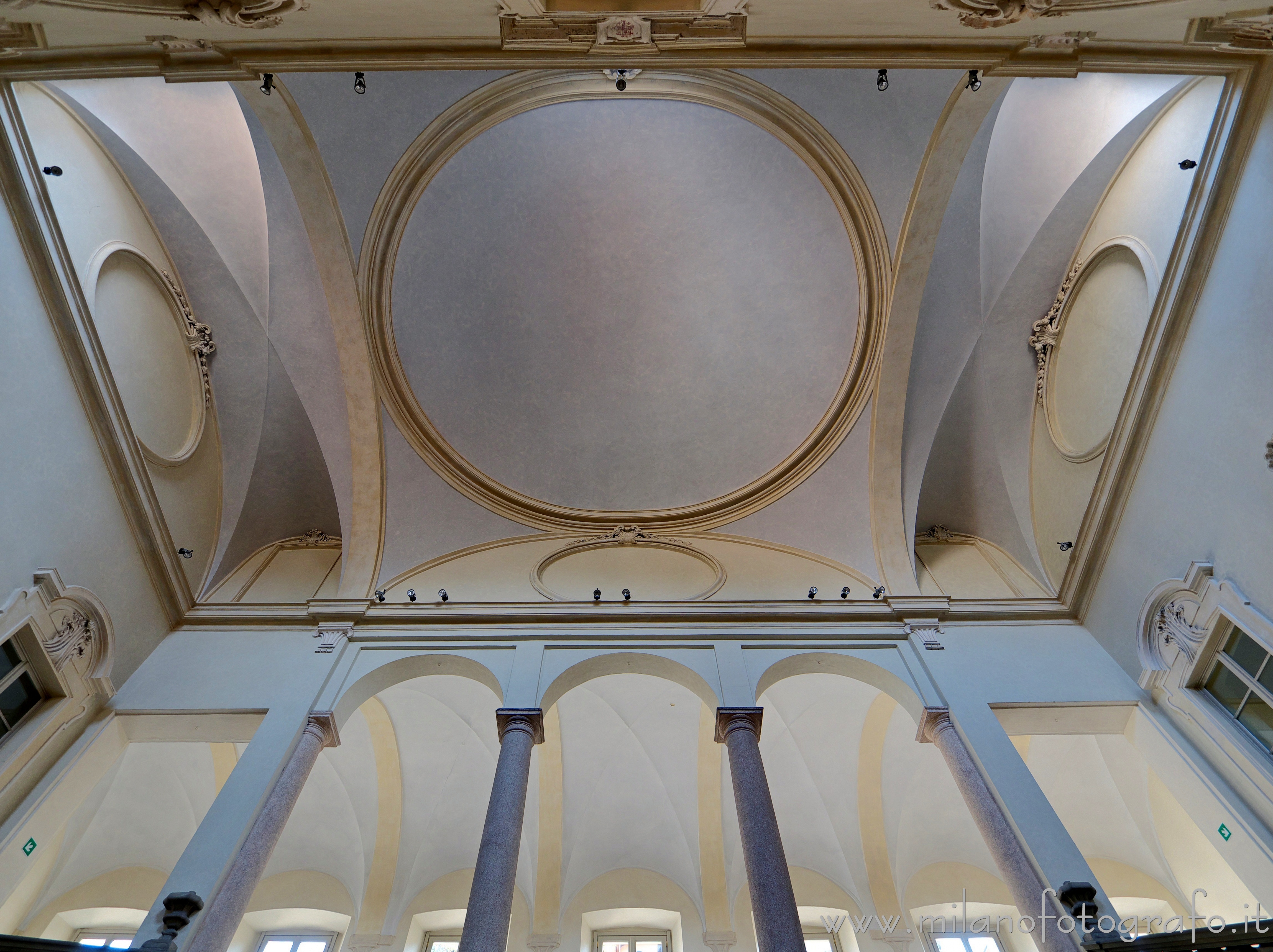 Milan (Italy) - Ceiling of the Staircase of honor of the Cloisters of San Simpliciano